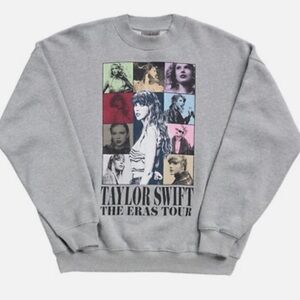 Taylor Swift The Eras Tour Gray Crewneck Sweatshirt M